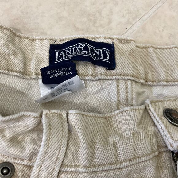 Lands' End Men’s Square Rigger Beige Jeans Made USA Tapered Size 34x30 - Picture 14 of 14